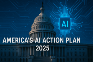 Capitol building with AI digital interface overlay
